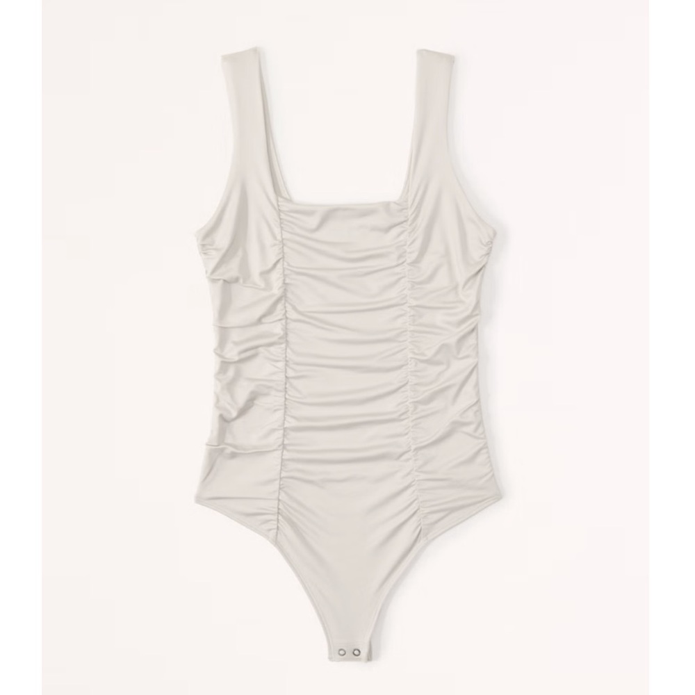 Abercrombie Sleek Seamless Fabric Ruched Squareneck Bodysuit